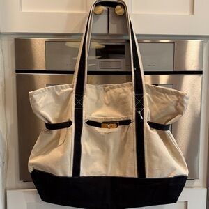 Boatkin Elegant Black and Cream Tote Bag